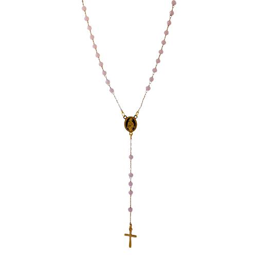 Colgante Acero Rosario ROSA 3mm - DORADO