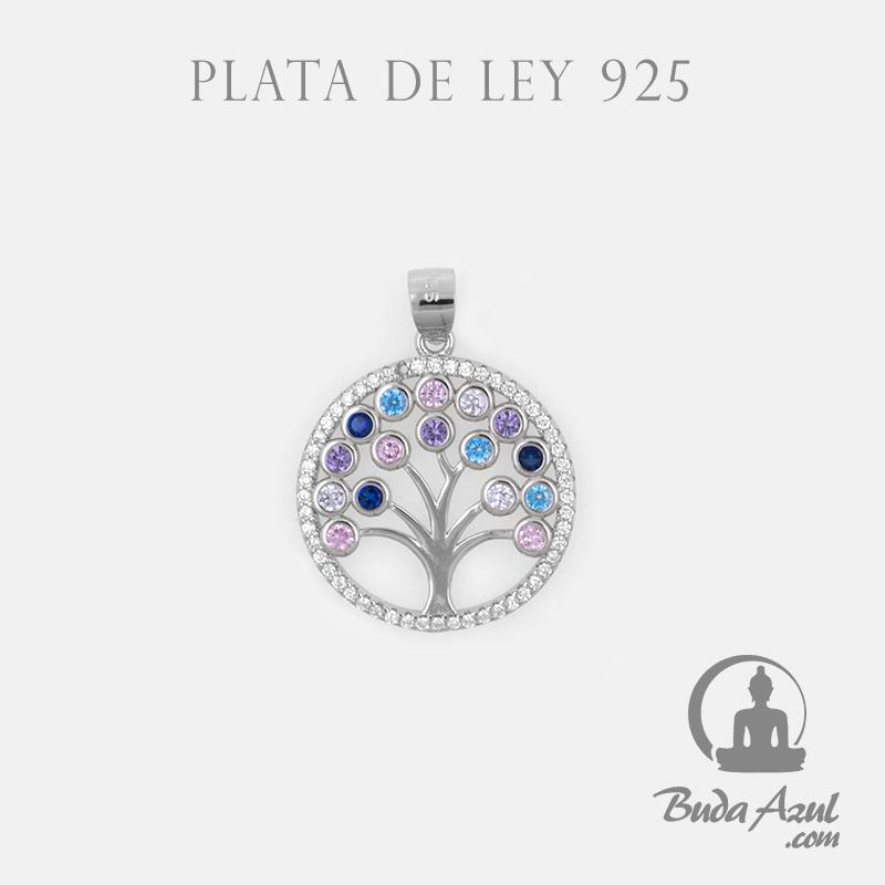 Colgante Plata ARBOL VIDA CIRCON COLOR LILA REF690