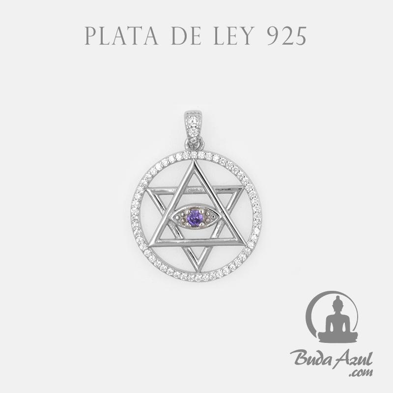 Colgante Plata ESTRELLA DAVID OJO P. LILA REF. 890