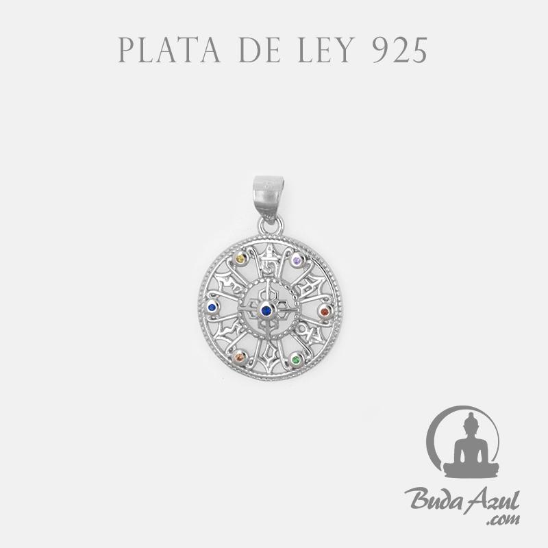 Colgante Plata ZODIACO CELTA PIEDRAS COLORE REF590