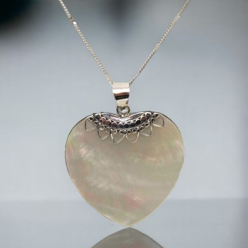 Colgante Plata concha corazón REF790 Mod02 PERLA