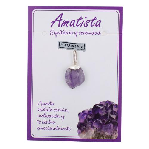 Colgante Plata de Ley 925 mineral AMATISTA