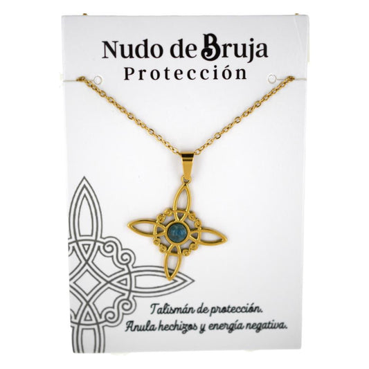 Colgante acero dorado Nudo de Bruja Apatita 6
