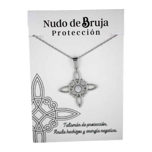 Colgante acero plateado Nudo deBrujas Piedra Luna6