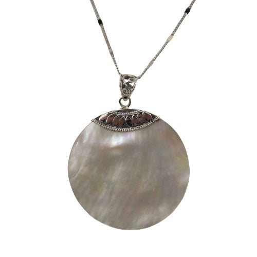 Colgante de Plata de Ley 925 concha REDONDO REF 790 - PERLA