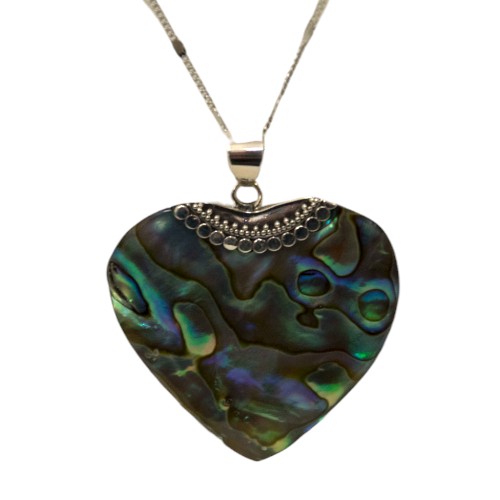 Colgante de Plata de Ley 925 concha corazón REF 790 - Mod 01 ABALON