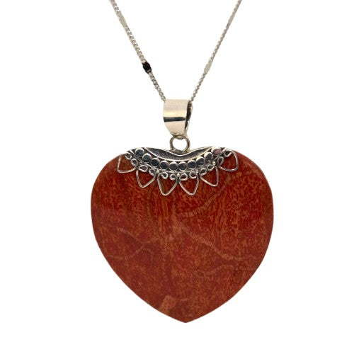 Colgante de Plata de Ley 925 concha corazón REF 790 - Mod 02 CORAL