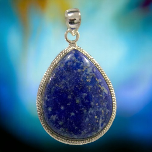 Colgante gota Plata de Ley 925 LABRADO MINERAL LAPISLAZULI REF 1990