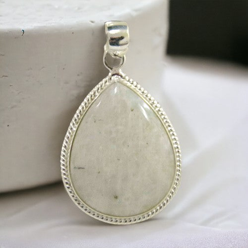 Colgante gota Plata de Ley 925 LABRADO MINERAL PIEDRA LUNA REF 1990