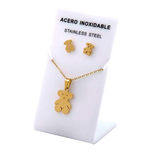 Conjunto Acero Dorado Oso liso mod. 84
