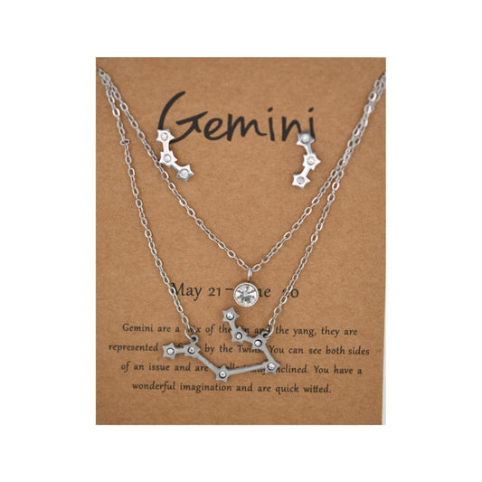 Conjunto Acero Pendiente más colgante Géminis