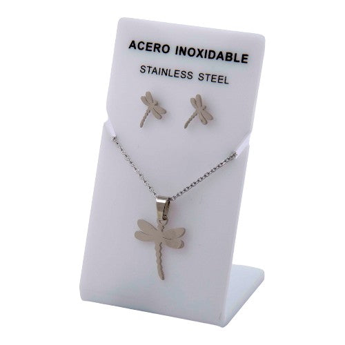 Conjunto Acero Plateado Libelula mod. 63
