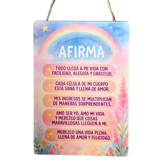Cuadro madera mensaje 12x17cm - AFIRMA