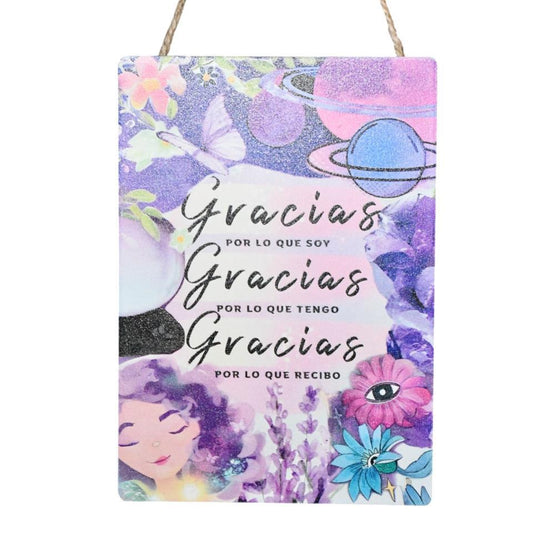 Cuadro madera mensaje 12x17cm - GRACIAS