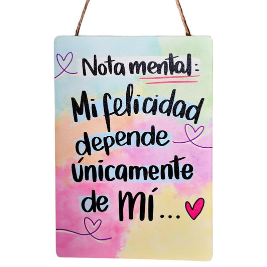 Cuadro madera mensaje 12x17cm - NOTA MENTAL