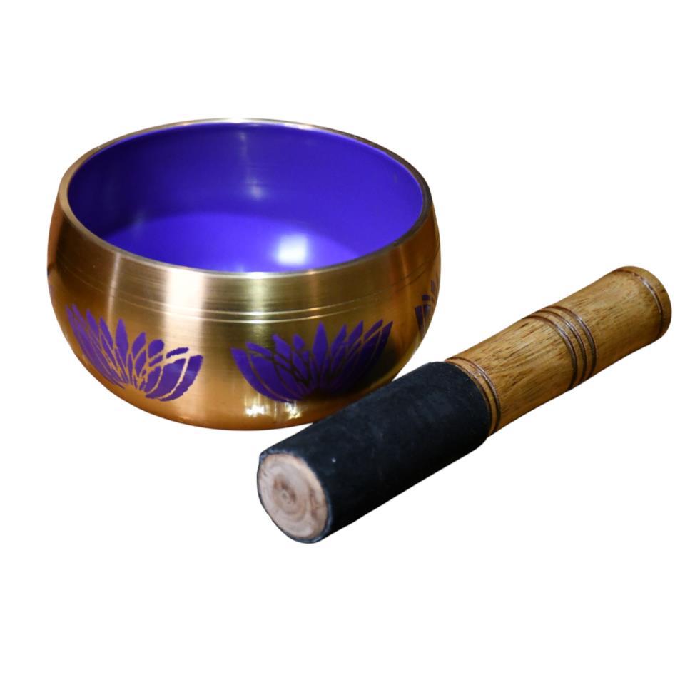 Cuenco Tibetano Bronce Flor Loto Lila 11cm BS-004