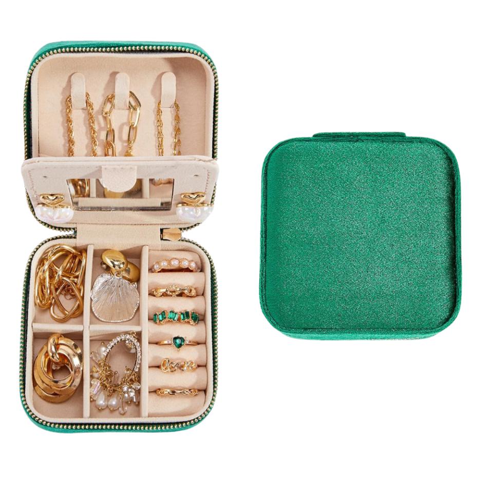 Joyero de Viajes de terciopelo - VERDE