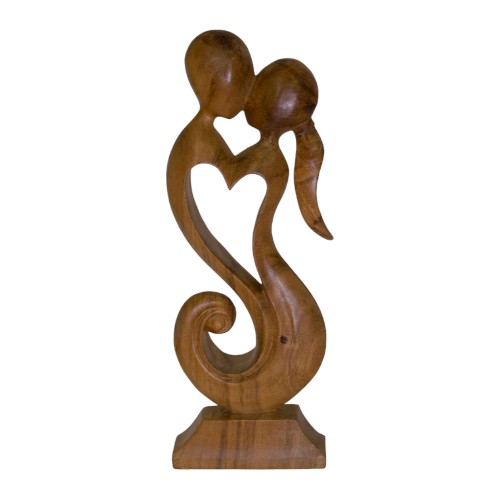 FIGURA MADERA ABSTRACTA CORAZÓN 40CM REF 1090-14