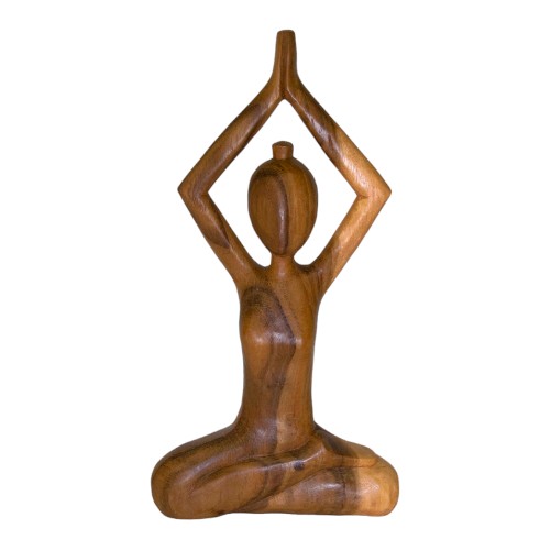 FIGURA MADERA ABSTRACTA POSE YOGA 40 CM REF 1090-26