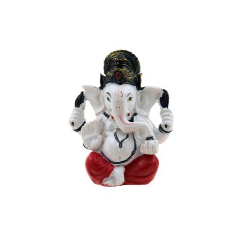 Figura Ganesh 8,5cms – Blanco y Rojo 33444-4B