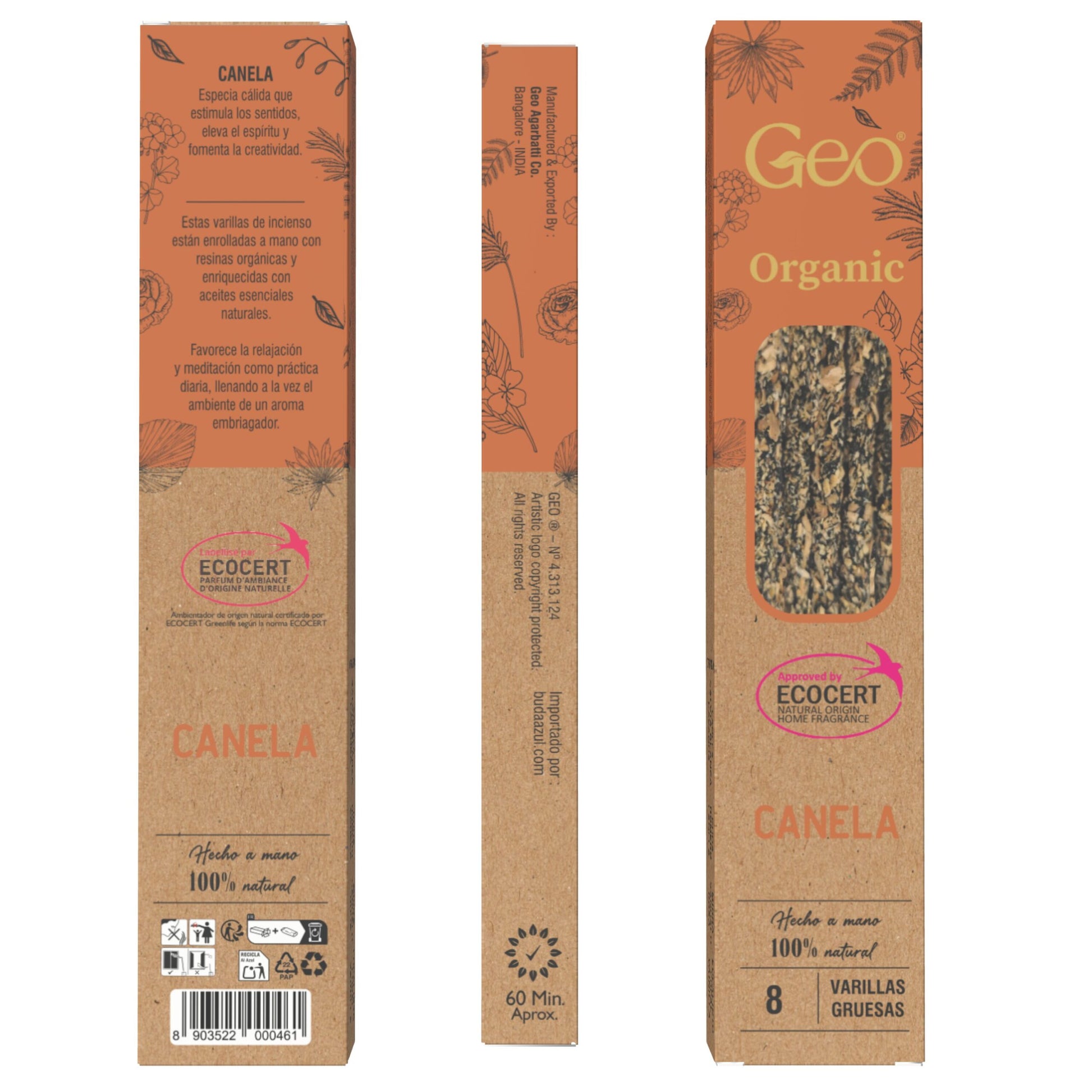 Incienso GEO ORGANIC CANELA 12 Cajas