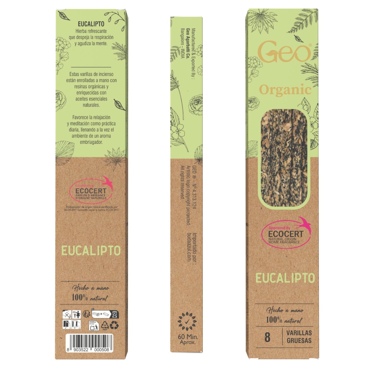 Incienso GEO ORGANIC EUCALIPTO 12 Cajas