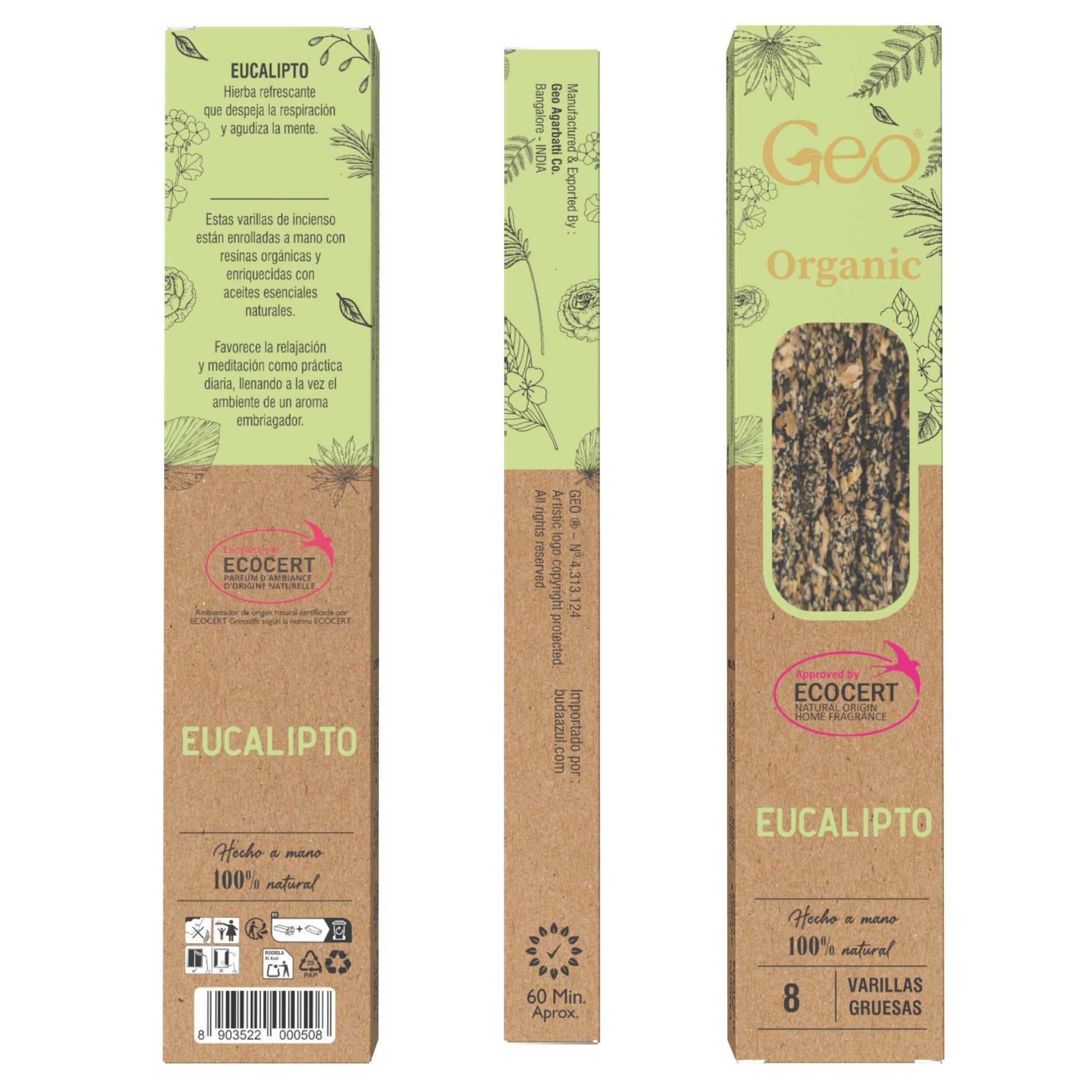 Incienso GEO ORGANIC EUCALIPTO 12 Cajas
