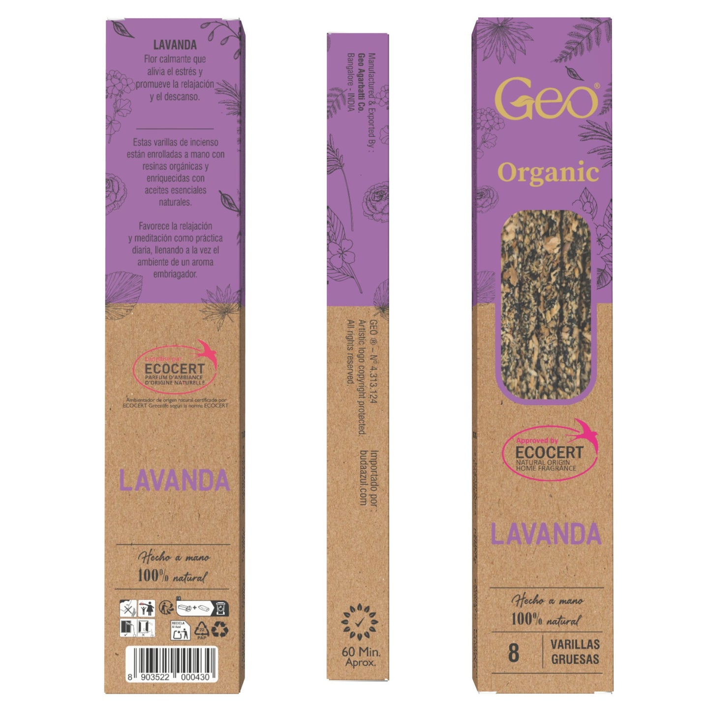 Incienso GEO ORGANIC LAVANDA 12 Cajas