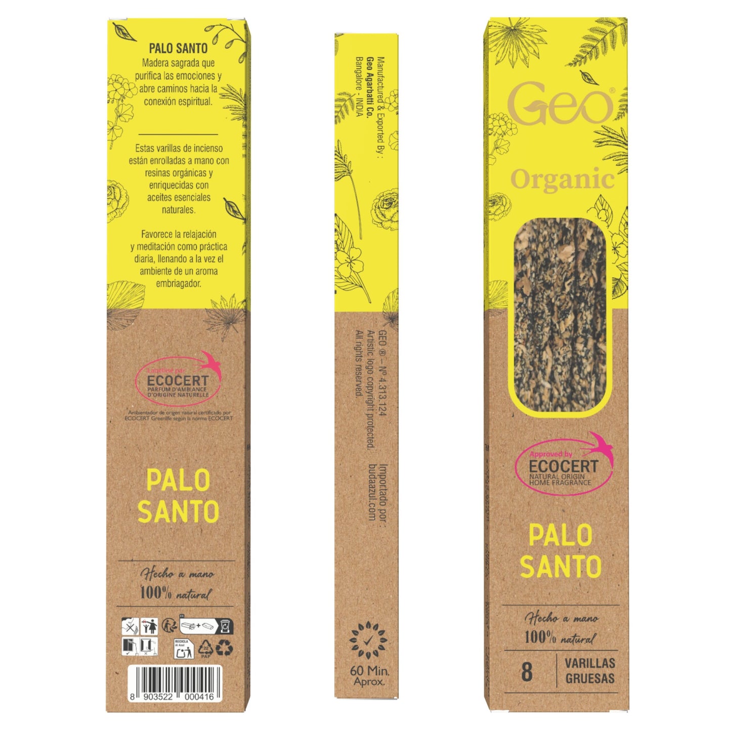 Incienso GEO ORGANIC PALO SANTO 12 Cajas