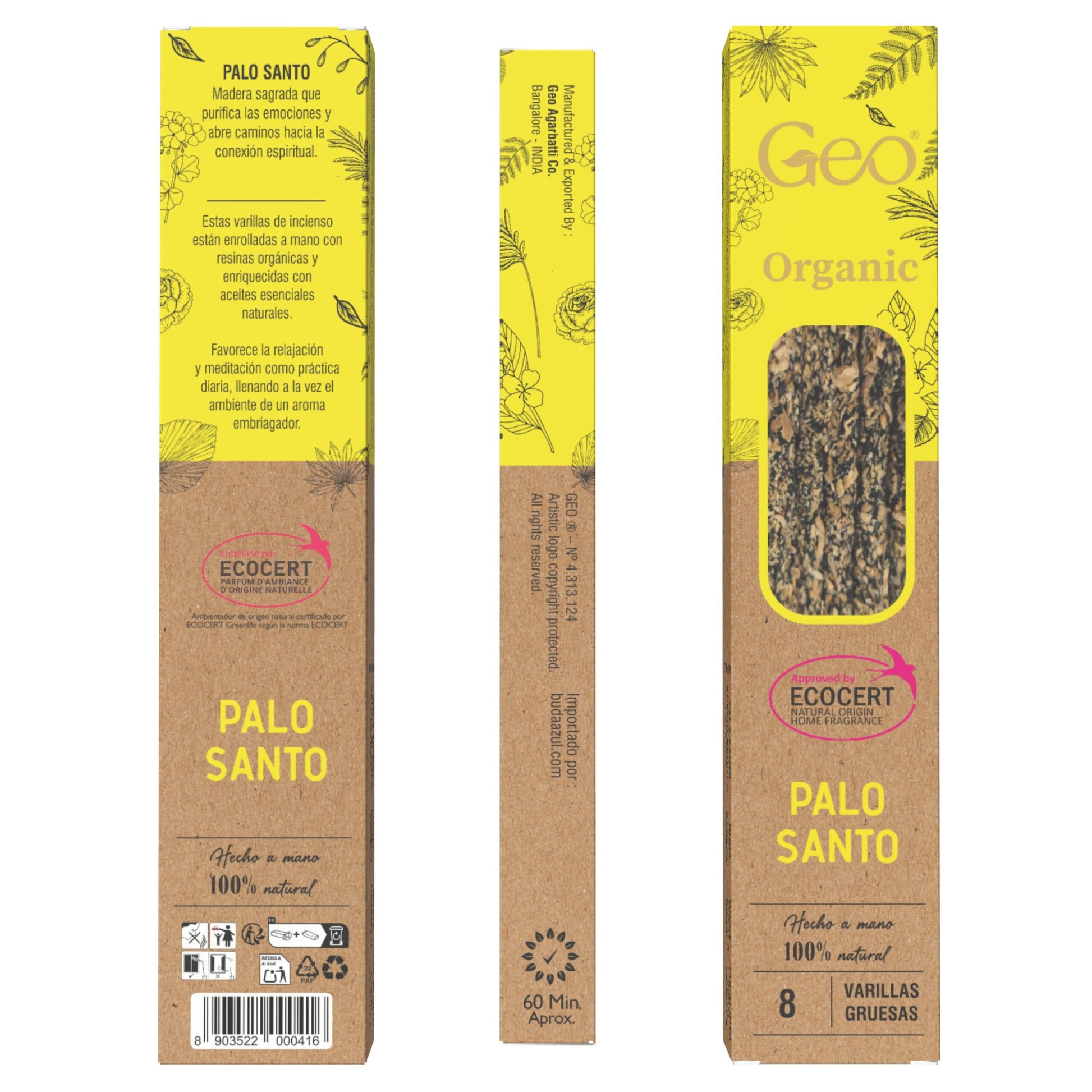 Incienso GEO ORGANIC PALO SANTO 12 Cajas