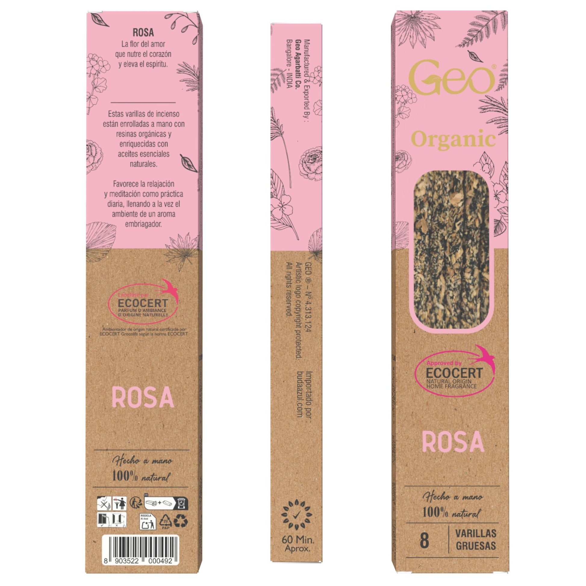 Incienso GEO ORGANIC ROSA 12 Cajas