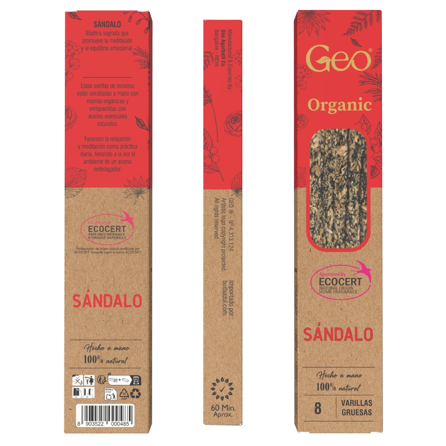 Incienso GEO ORGANIC SÁNDALO 12 Cajas