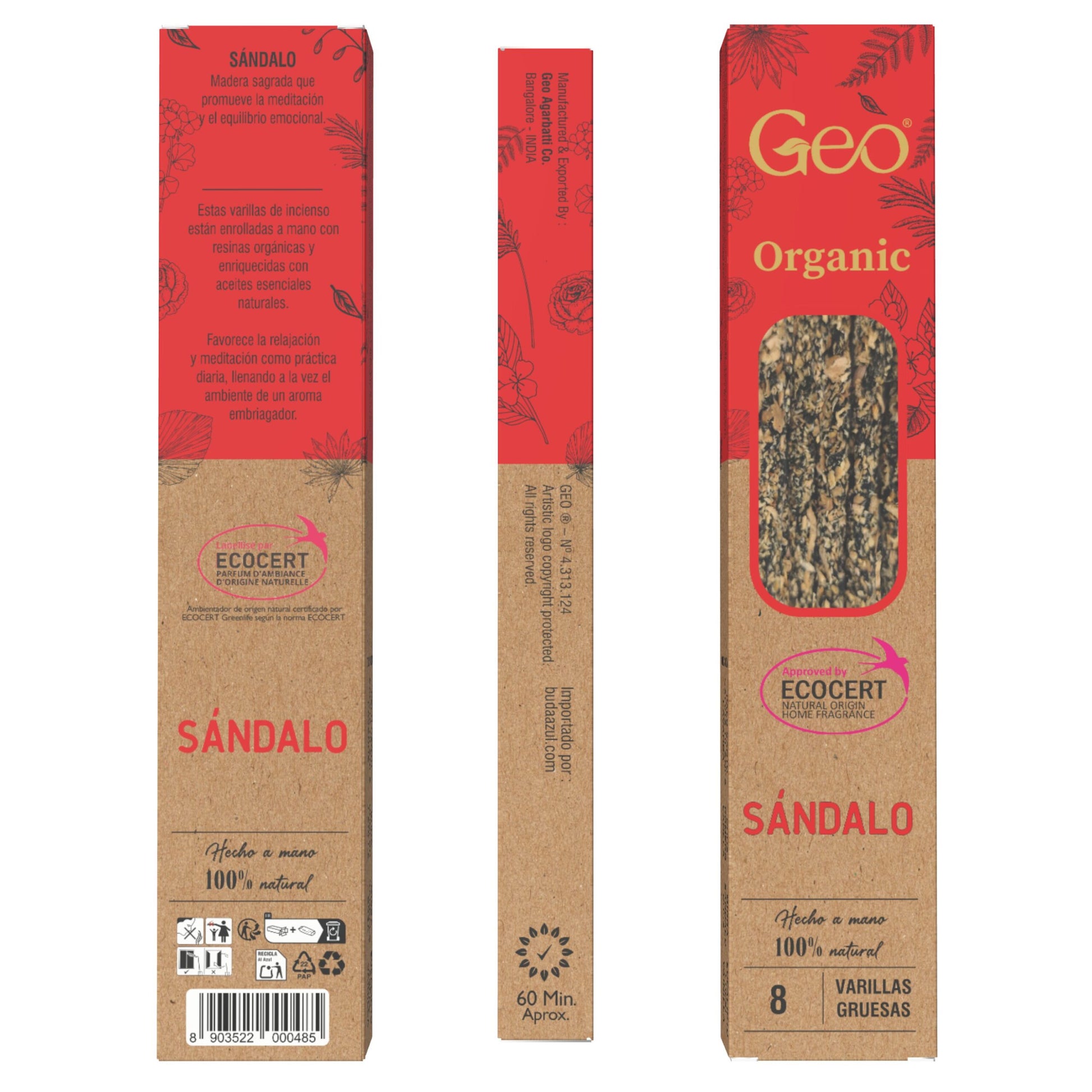 Incienso GEO ORGANIC SÁNDALO 12 Cajas