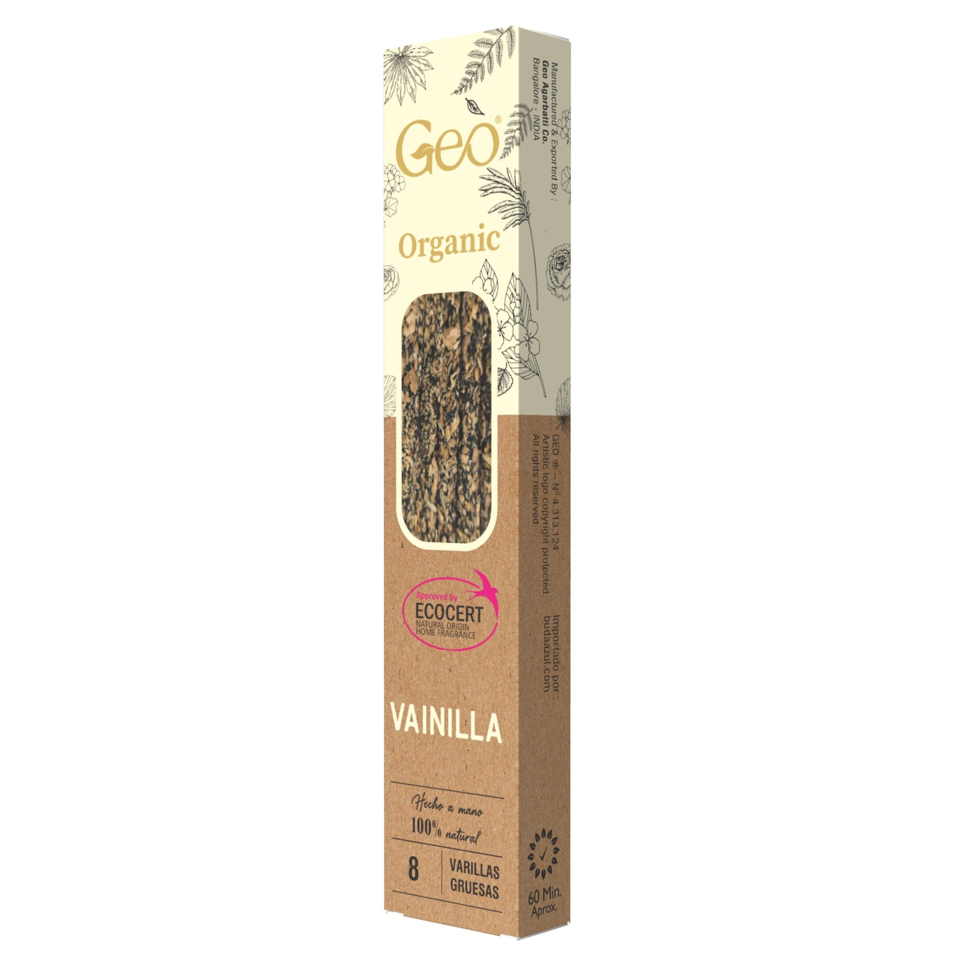 Incienso GEO ORGANIC VAINILLA 12 Cajas