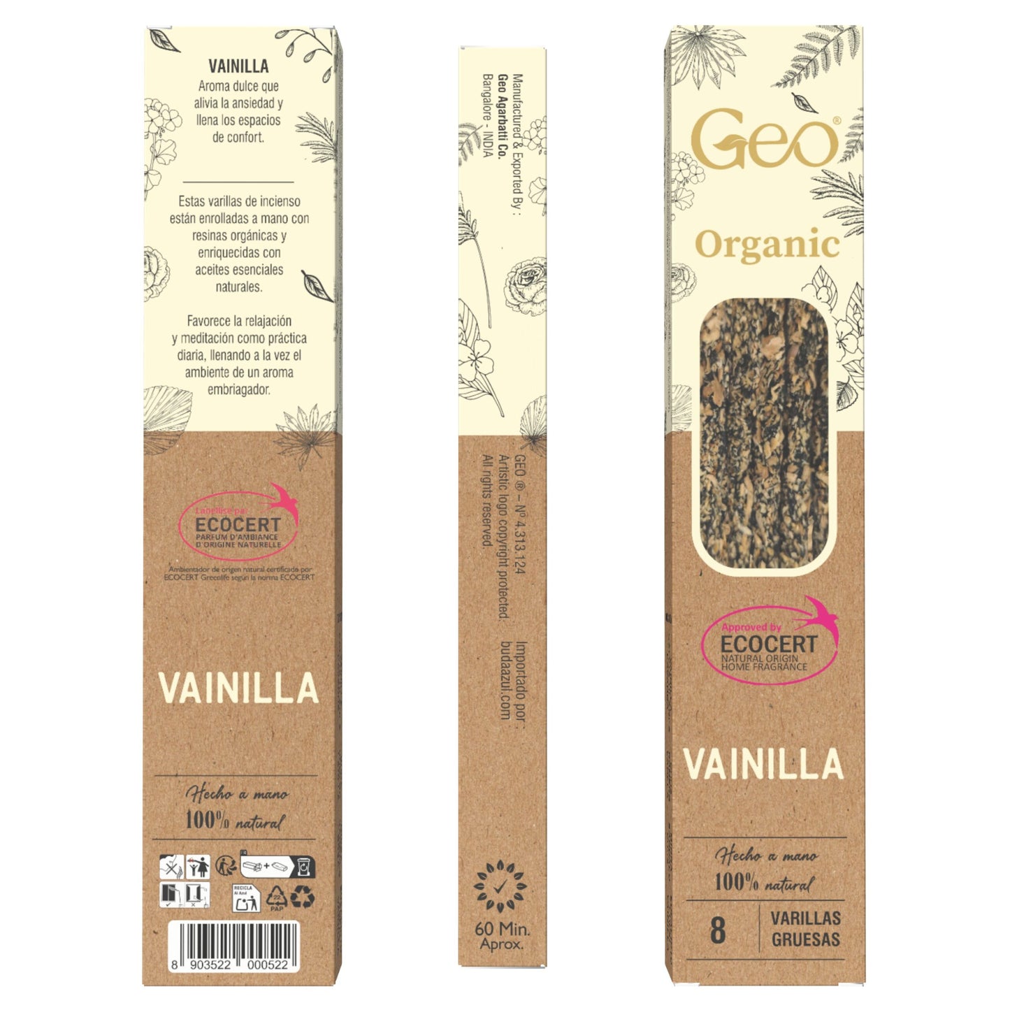 Incienso GEO ORGANIC VAINILLA 12 Cajas