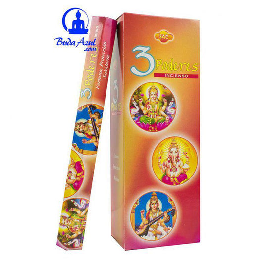Incienso 3 PODERES 6 cajitas 120 grs. SAC