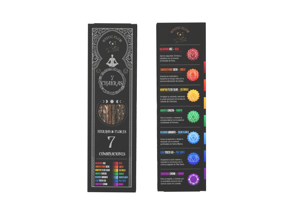 Incienso 7 Chakras - 7 Hierbas & Flores Mystic Flow (Pack 12 Cajas)