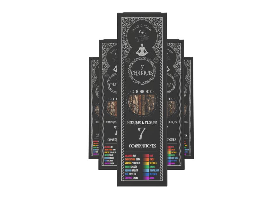 Incienso 7 Chakras - 7 Hierbas & Flores Mystic Flow (Pack 12 Cajas)