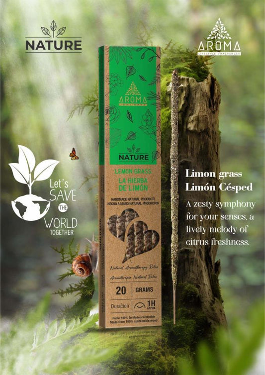 Incienso AROMA Orgánico Nature LEMONGRASS Pack 12 cajas