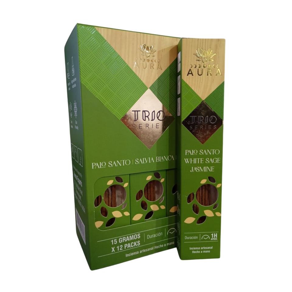 Incienso AURA TRIO SERIES - JAZMÍN Pack 12 cajas