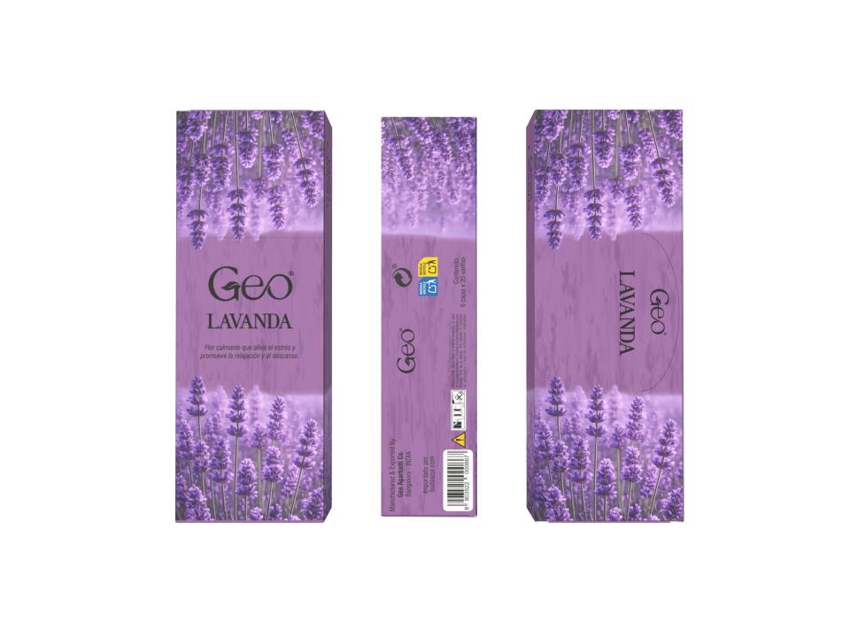 Incienso LAVANDA GEO Hexagonal 6 cajitas