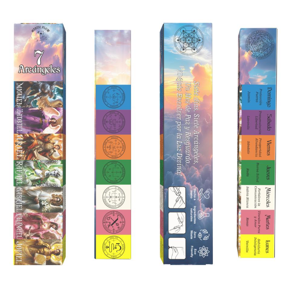 Incienso Mensual 7 Arcángeles Mystic Flow 12 Cajas
