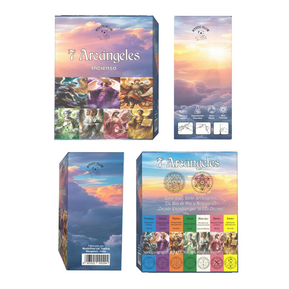 Incienso Mensual 7 Arcángeles Mystic Flow 12 Cajas