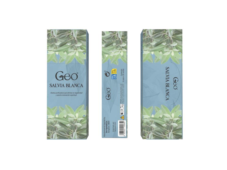 Incienso SALVIA BLANCA GEO Hexagonal 6 cajitas
