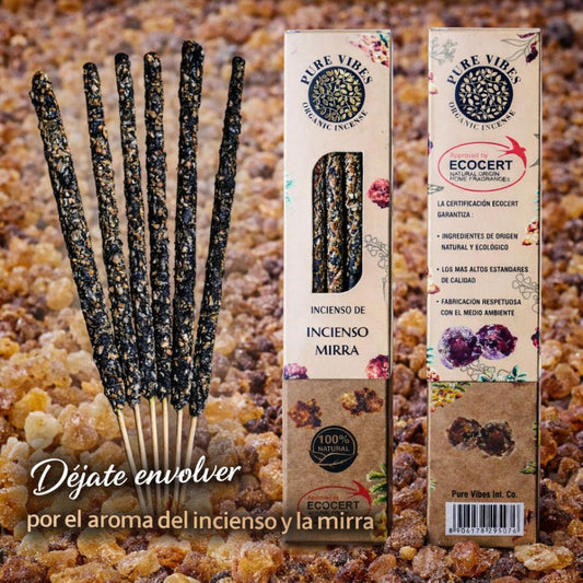 Incienso orgánico Pure Vibes INCIENSO - MIRRA Pack 12 cajas