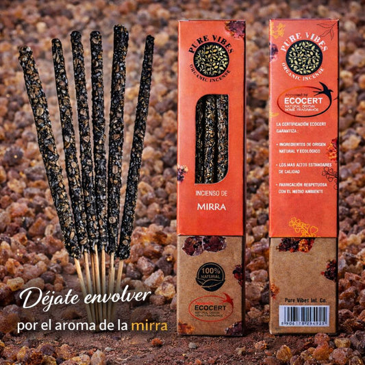 Incienso orgánico Pure Vibes MIRRA Pack 12 cajas