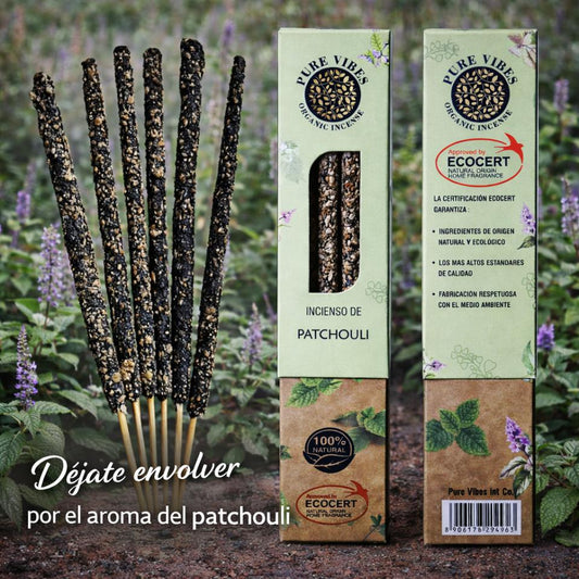 Incienso orgánico Pure Vibes PATCHOULI Pack 12 cajas