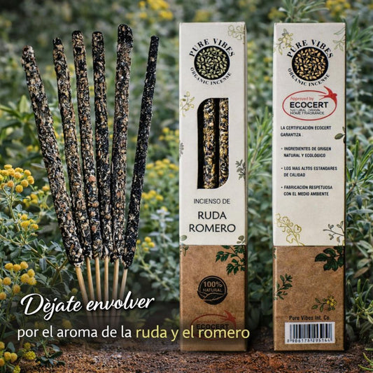 Incienso orgánico Pure Vibes RUDA - ROMERO Pack 12 cajas