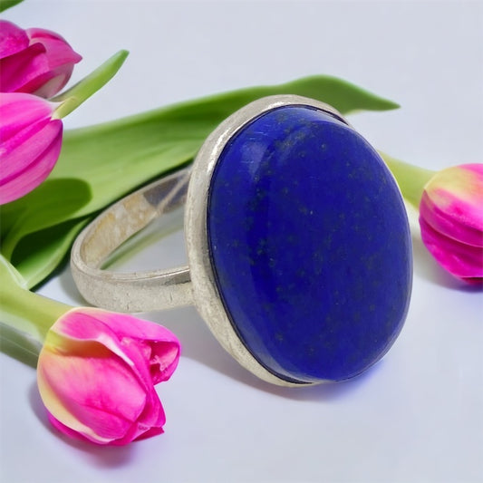 Anillo Plata de Ley 925 AJUSTABLE MINERAL LAPISLAZULI REF.890