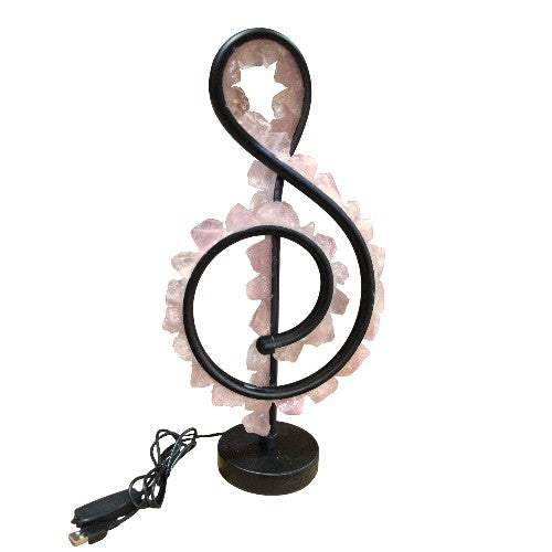 Lámpara Clave de Sol - Cuarzo Rosa